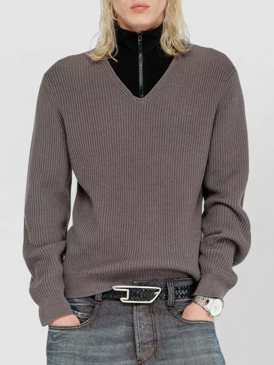 Diesel Ribbed half-zip high-neck sweater