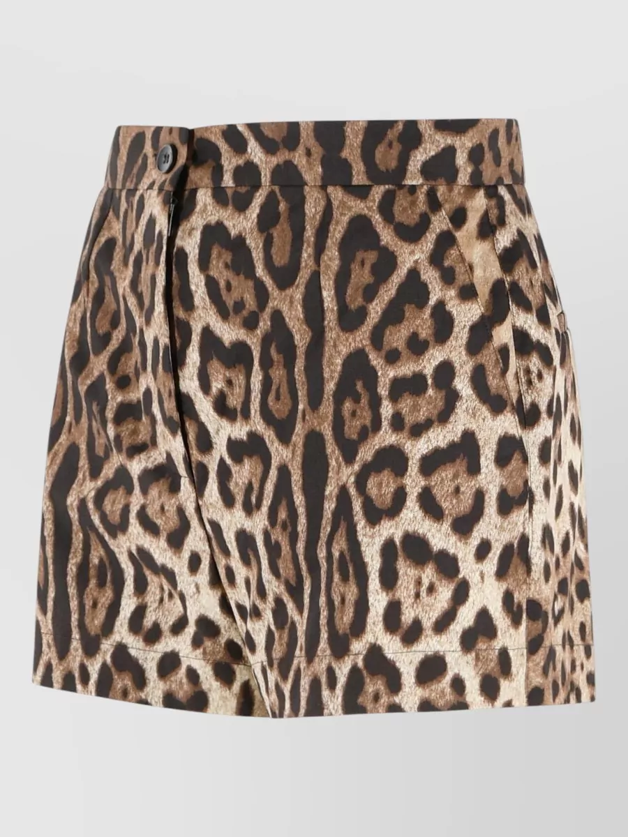 Dolce&Gabbana Leopard-Print Cotton Cropped Trousers