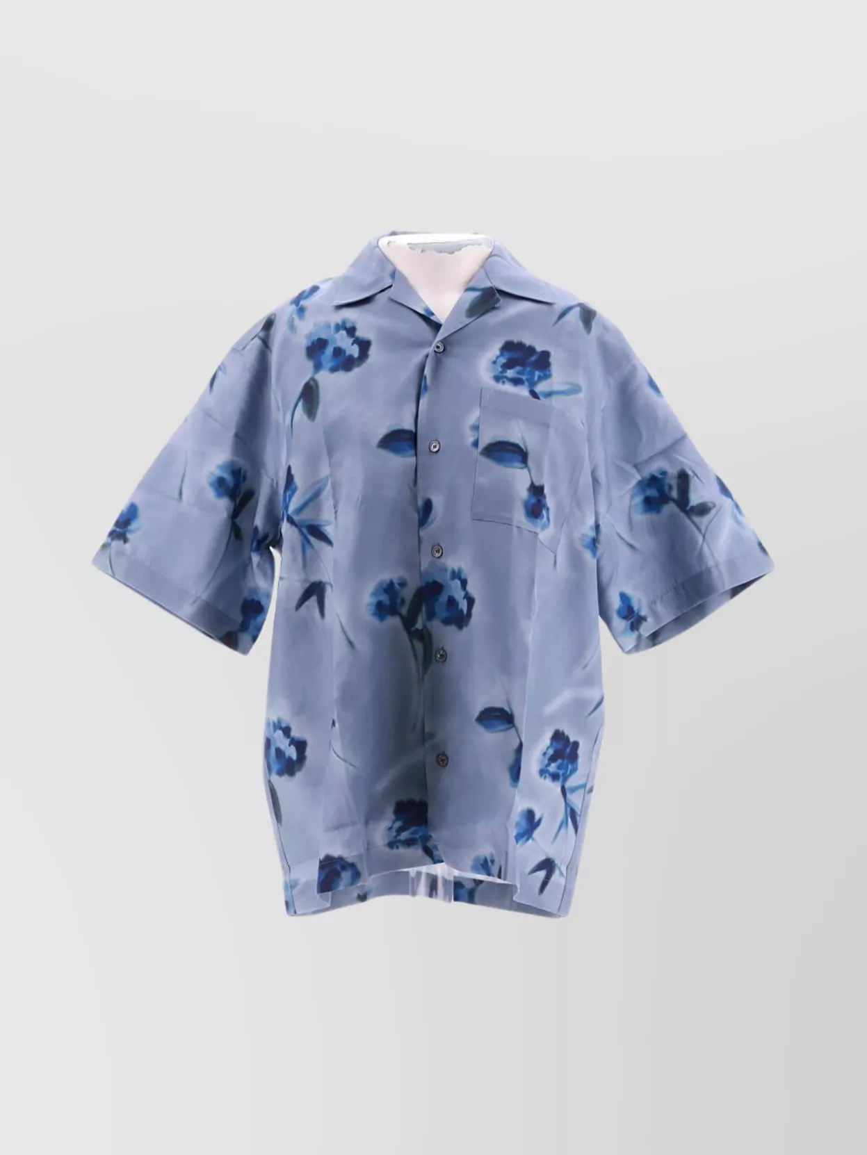 Shop Oamc Floral Pattern Kurt Shirt With Short Sleeves