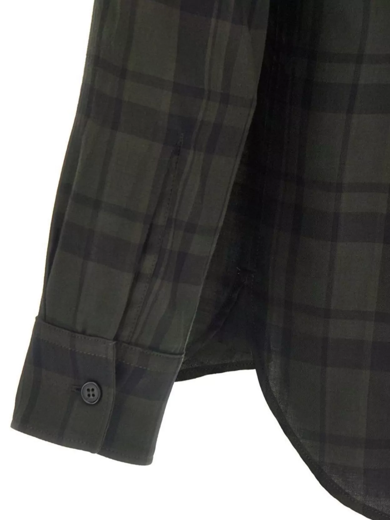 Saint Laurent Button-down Shirt With Curved Hem And Pocket In Multi