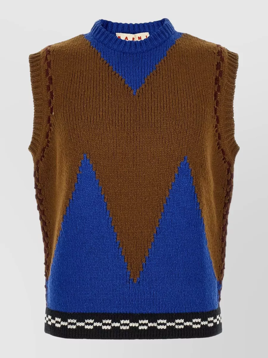 Marni wool intarsia sleeveless jumper