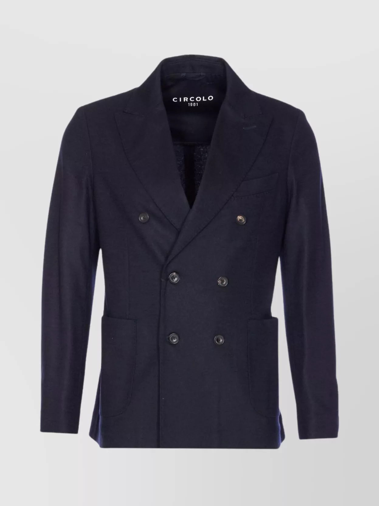 Circolo 1901 Double Breasted Jacket Structured Shoulders In Blue