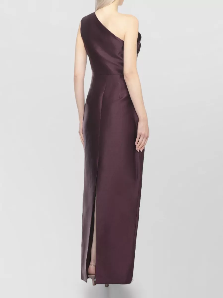 Solace London Polyester One-Shoulder Draped Maxi Dress