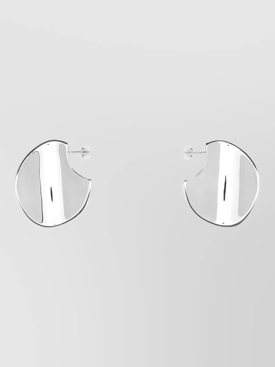 Bottega Veneta sterling silver large disc earrings