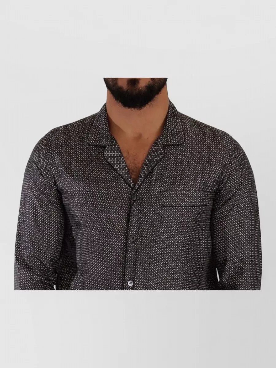 Dolce&Gabbana Silk Printed Long-Sleeve Shirt