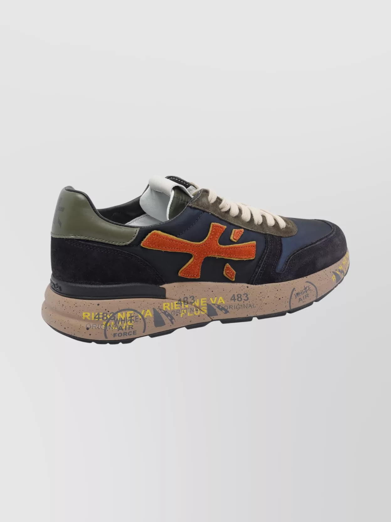 Premiata Casual Lace-Up Sneakers Contrasting Panels