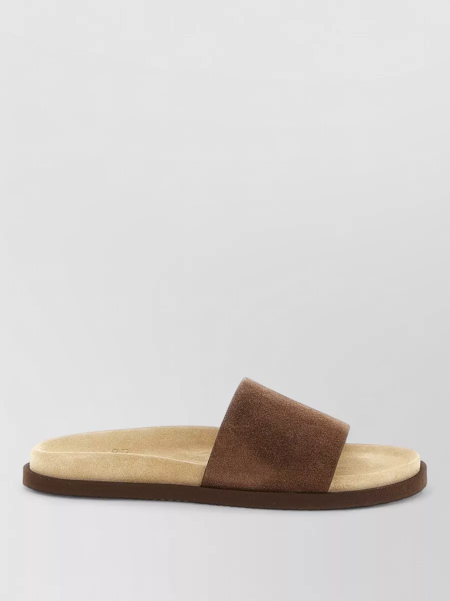 Brunello Cucinelli Suede Leather Slides