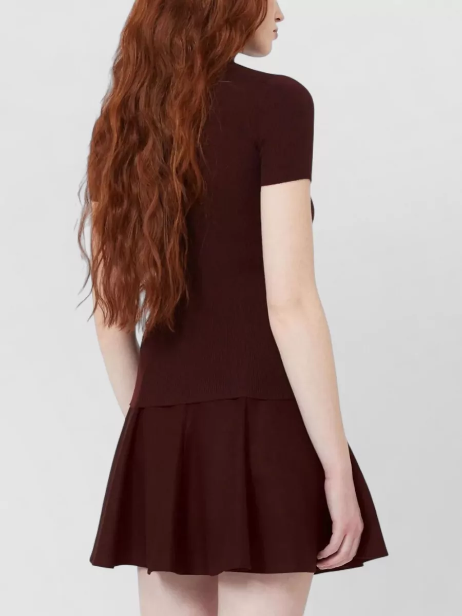 Max Mara Short Sleeve Mock Neck Knitwear Top