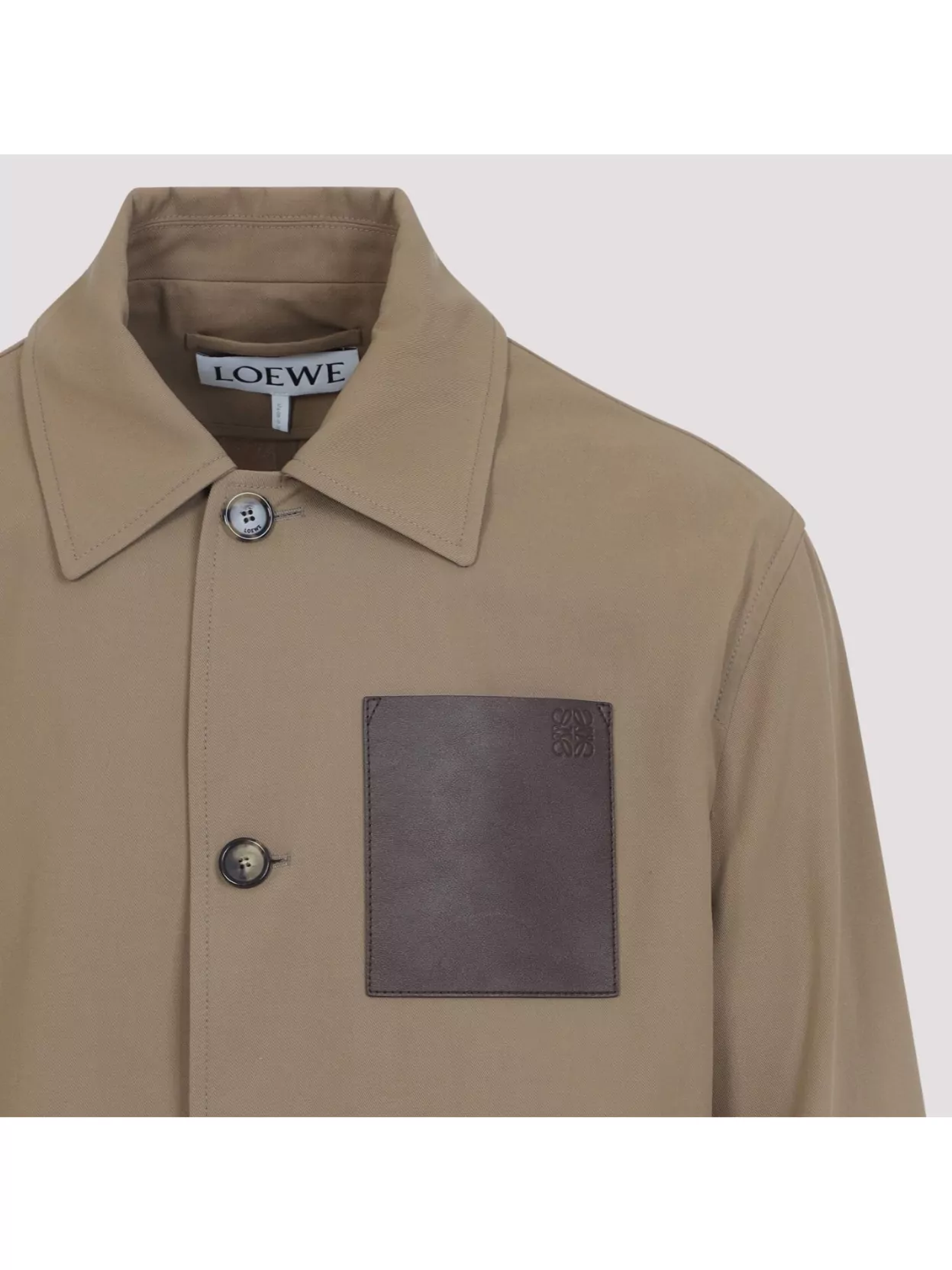Loewe Cotton Jacket With Contrast Pocket And Front Pockets In Multi