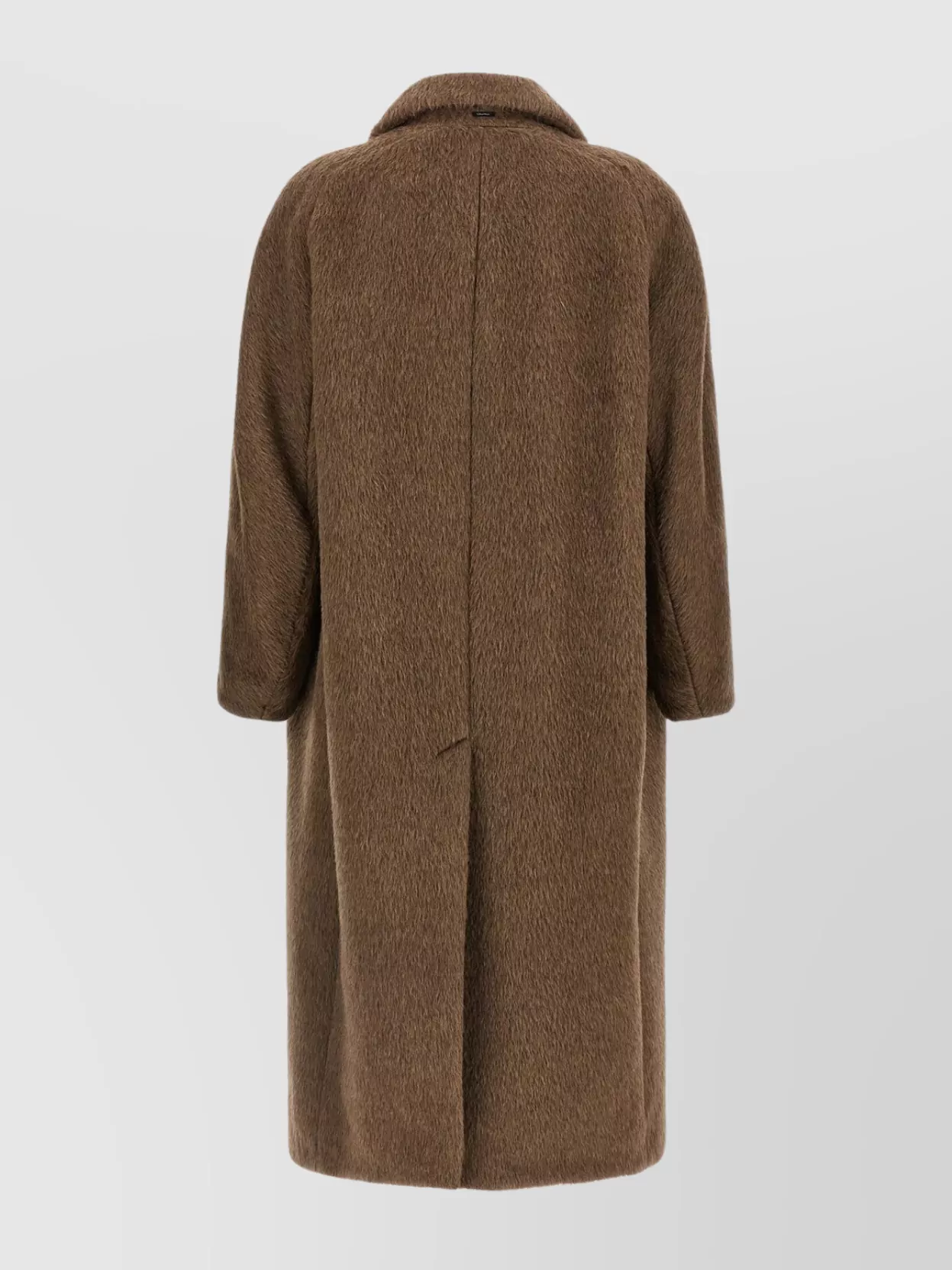 S Max Mara Longline Textured Coat Notched Lapel
