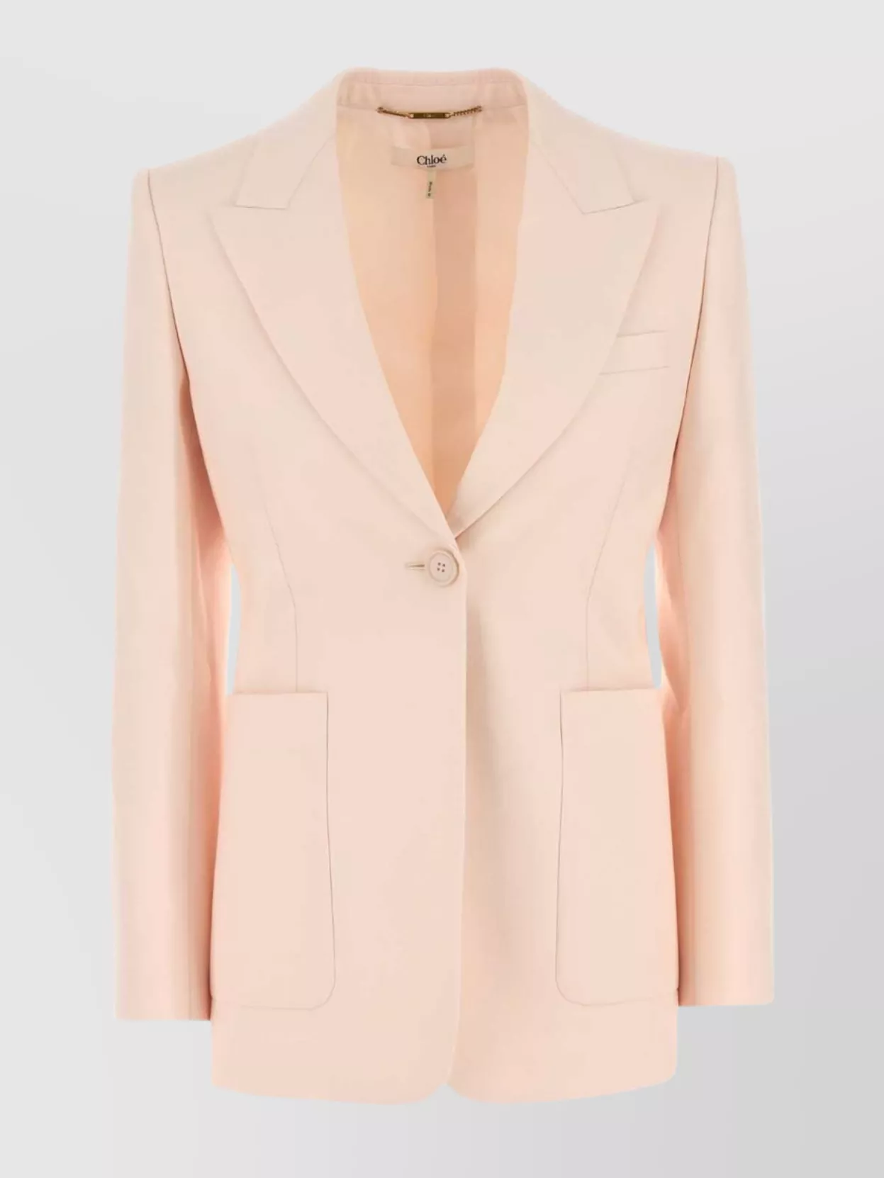 Chloé Wool Blazer With Notched Lapels And Front Flap Pockets