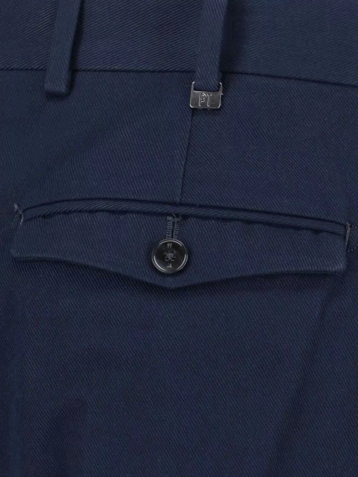 Pt Torino Mid-rise Tailored Trousers With Pleats And Buttoned Pockets In Blue