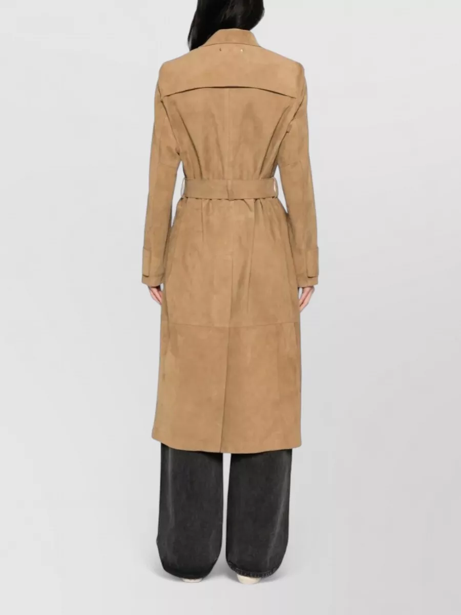 Golden Goose Leather Belted Trench Coat