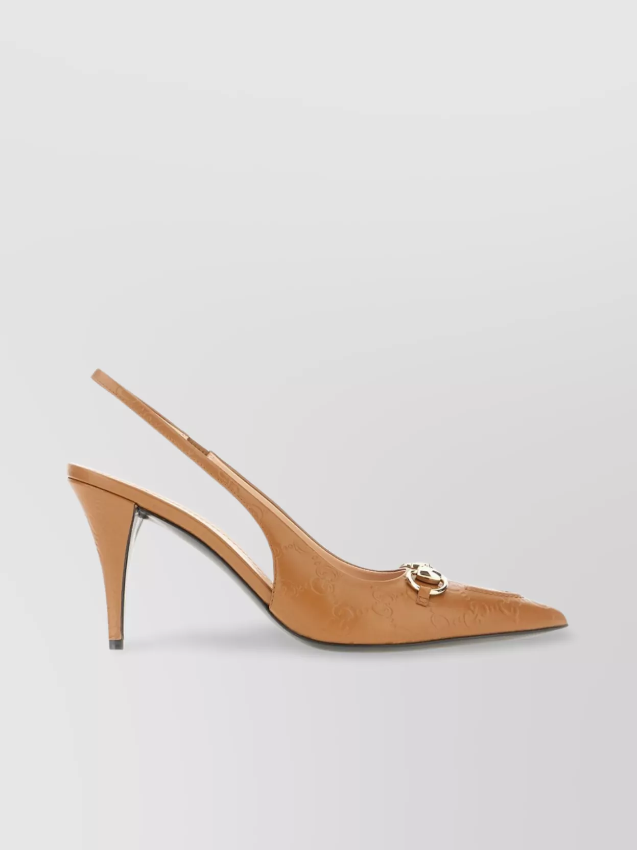 Gucci Embossed Leather Slingback Pointed Toe