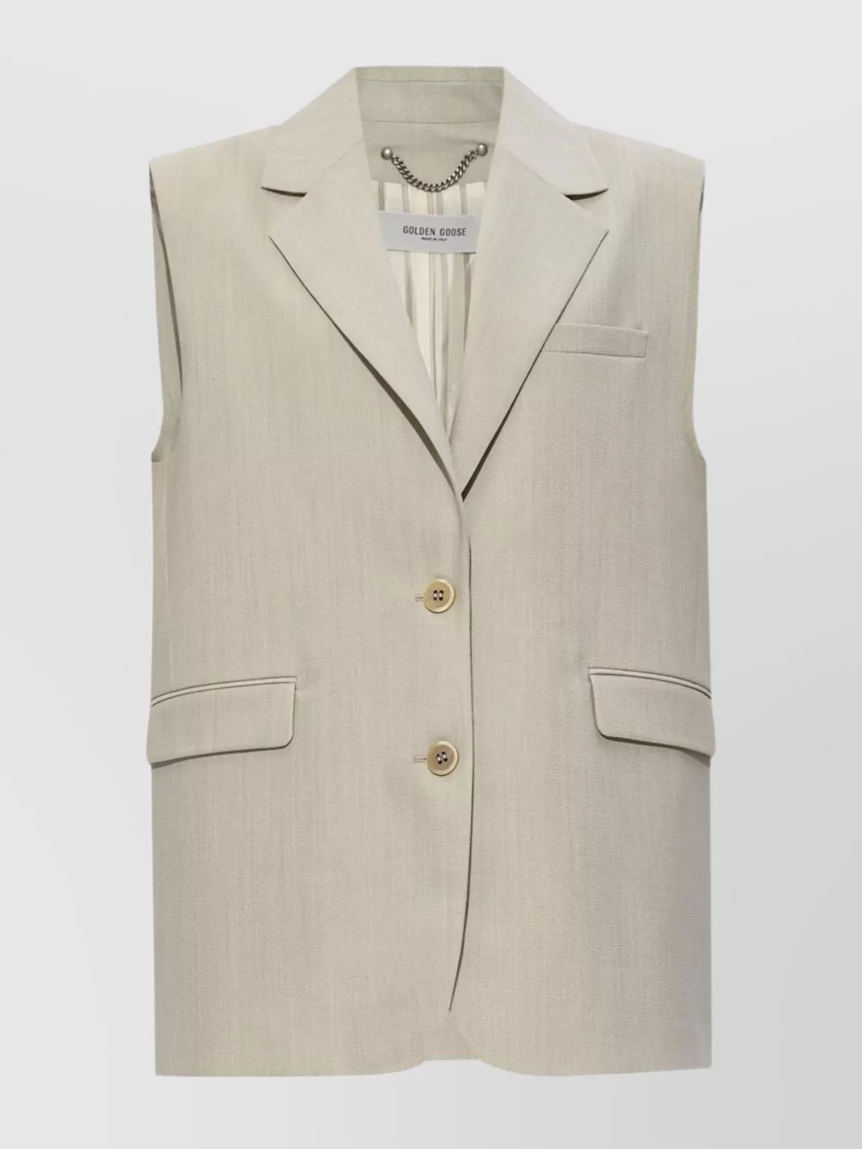Golden Goose Sleeveless Blazer Notched Lapels In Neutral