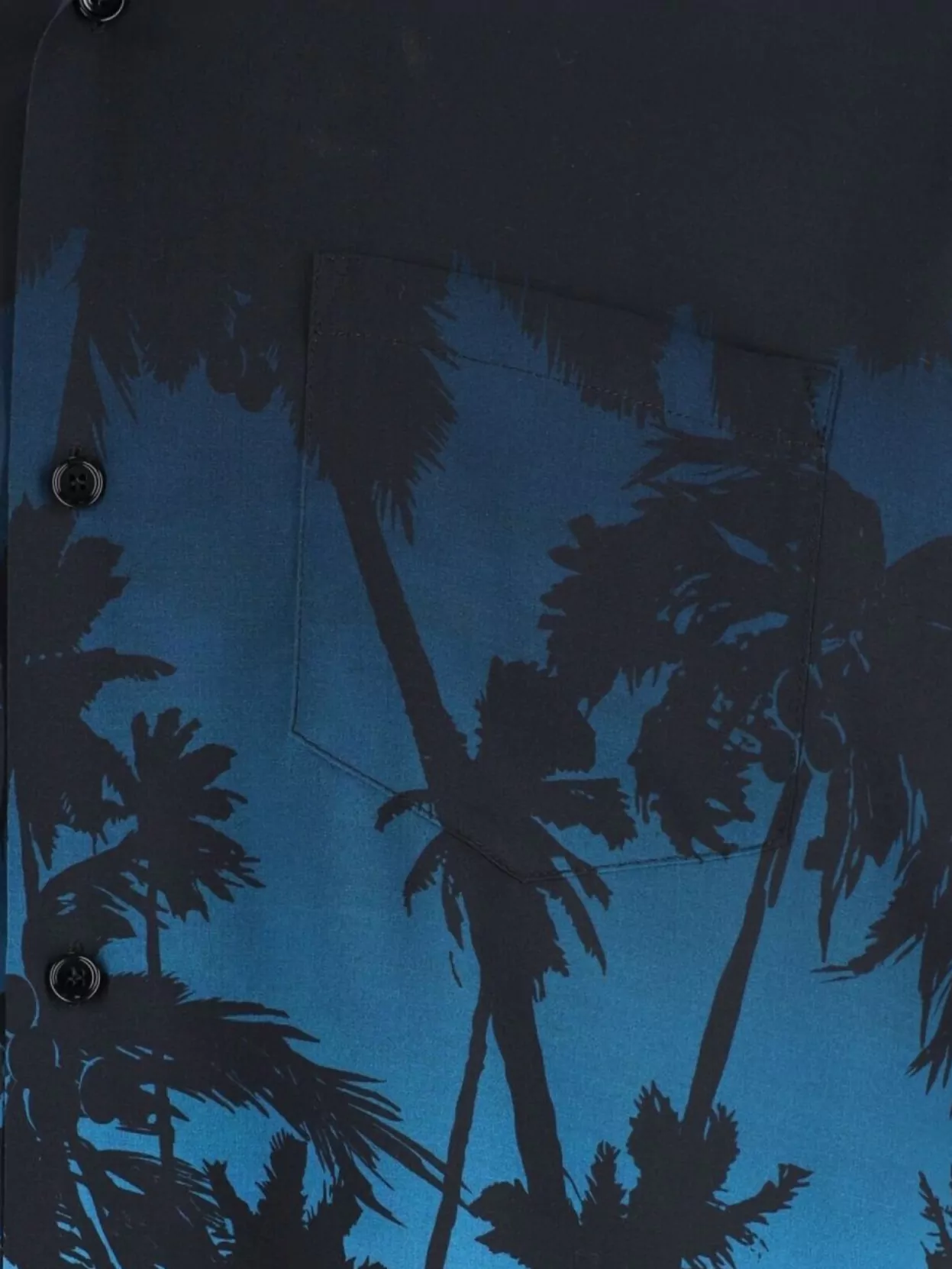 Celine Short Sleeve Shirt With Chest Pocket And Tropical Print