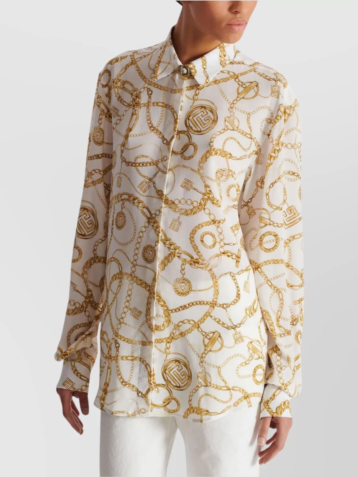 Balmain Straight Cut Silk Shirt