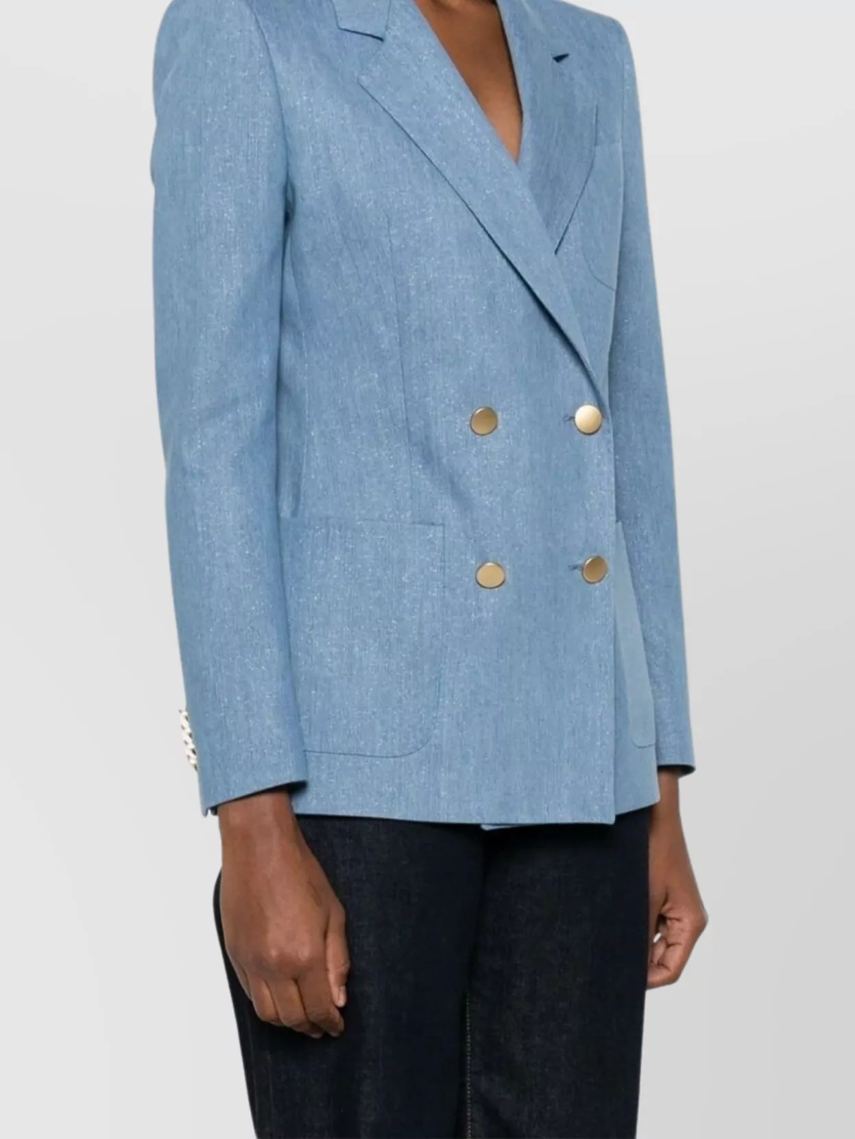 Tagliatore Structured Double-breasted Blazer Flap Pockets In Blue