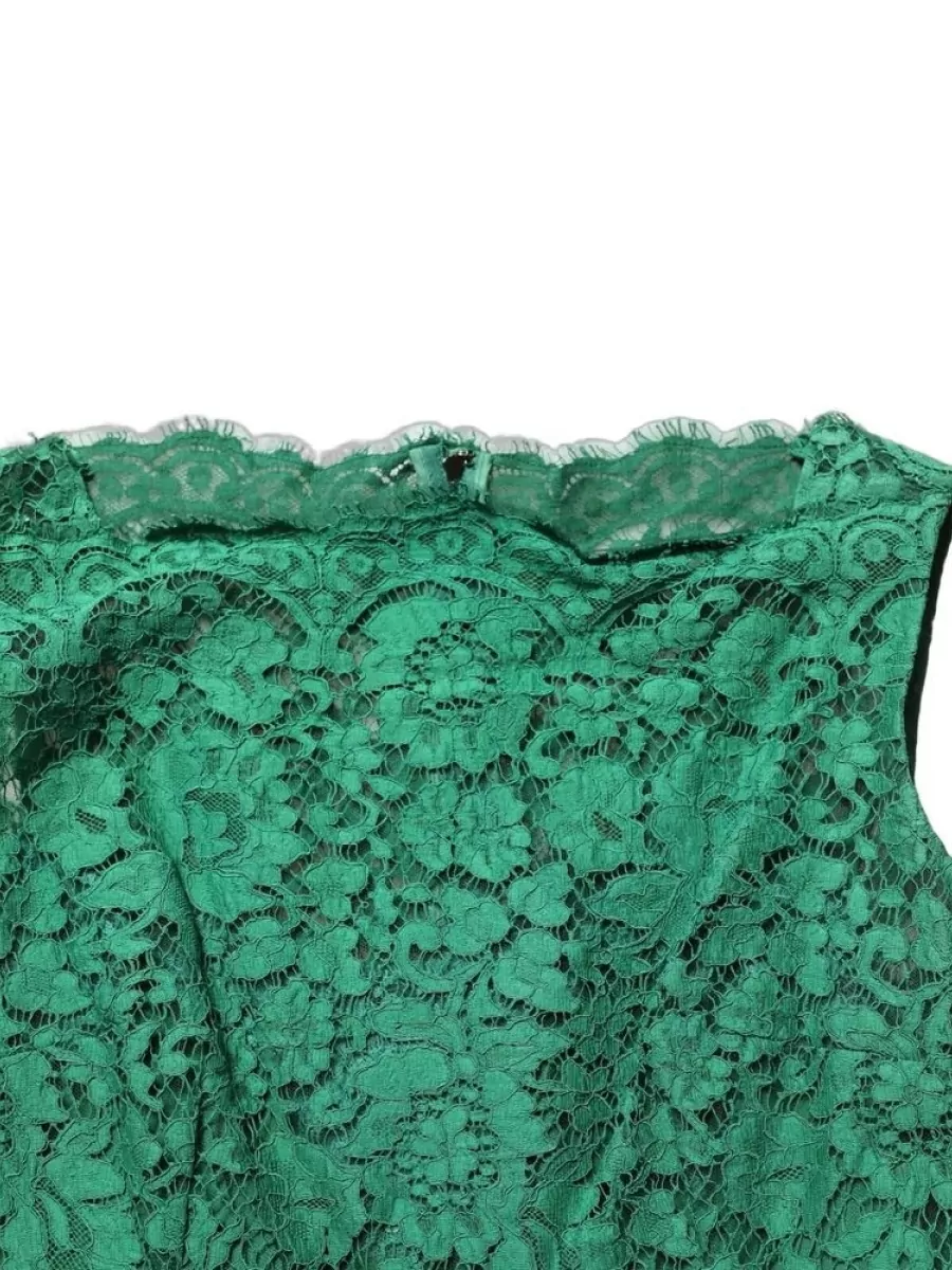 Dolce&Gabbana Floral lace sleeveless midi dress