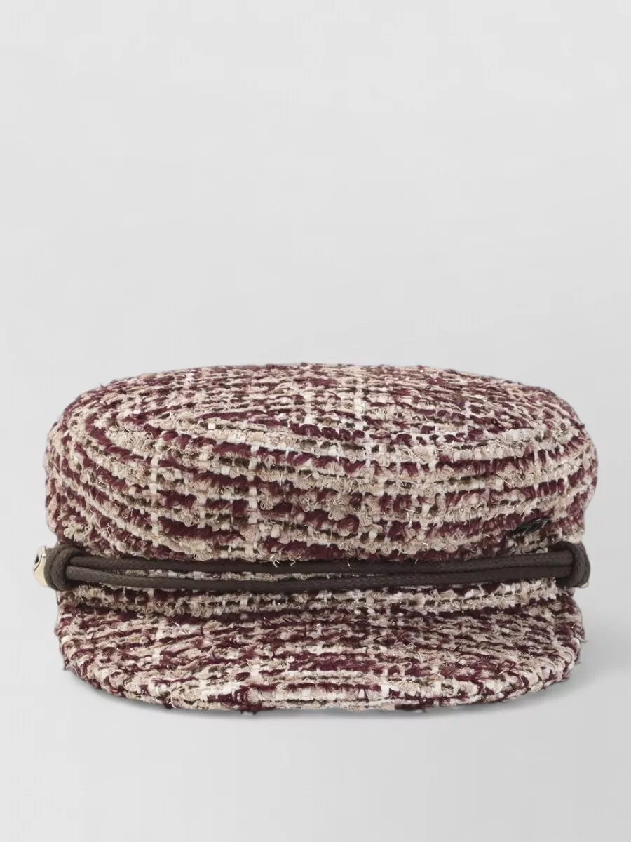 Maison Michel Tweed baker boy hat
