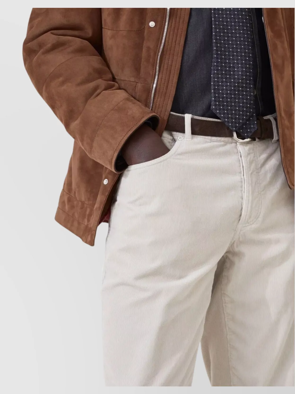 Brunello Cucinelli Trousers With Back Pockets And Belt Loops In Neutral