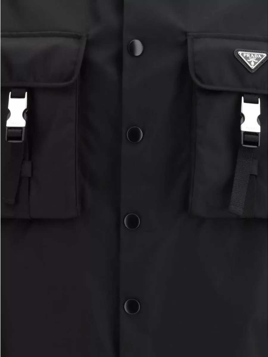 Prada Recycled Nylon Oversized Shirt Jacket
