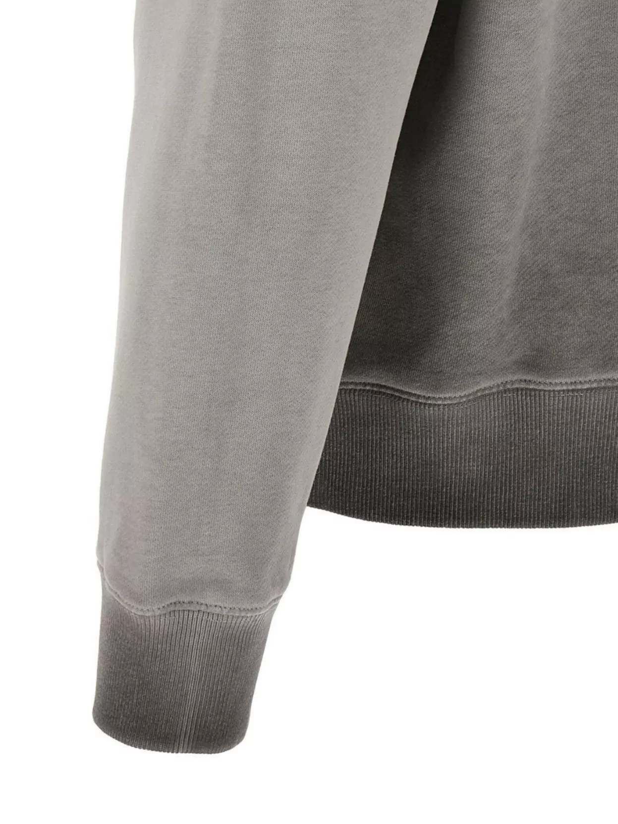 Off-white Crew Neck Long Sleeve Sweatshirt With Ribbed Cuffs In Gray