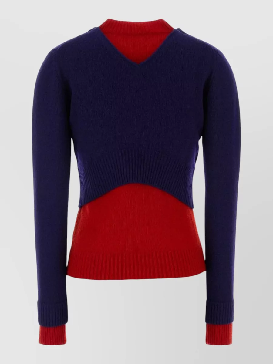 Jil Sander Wool Blend Sweater Layered Crew Neck