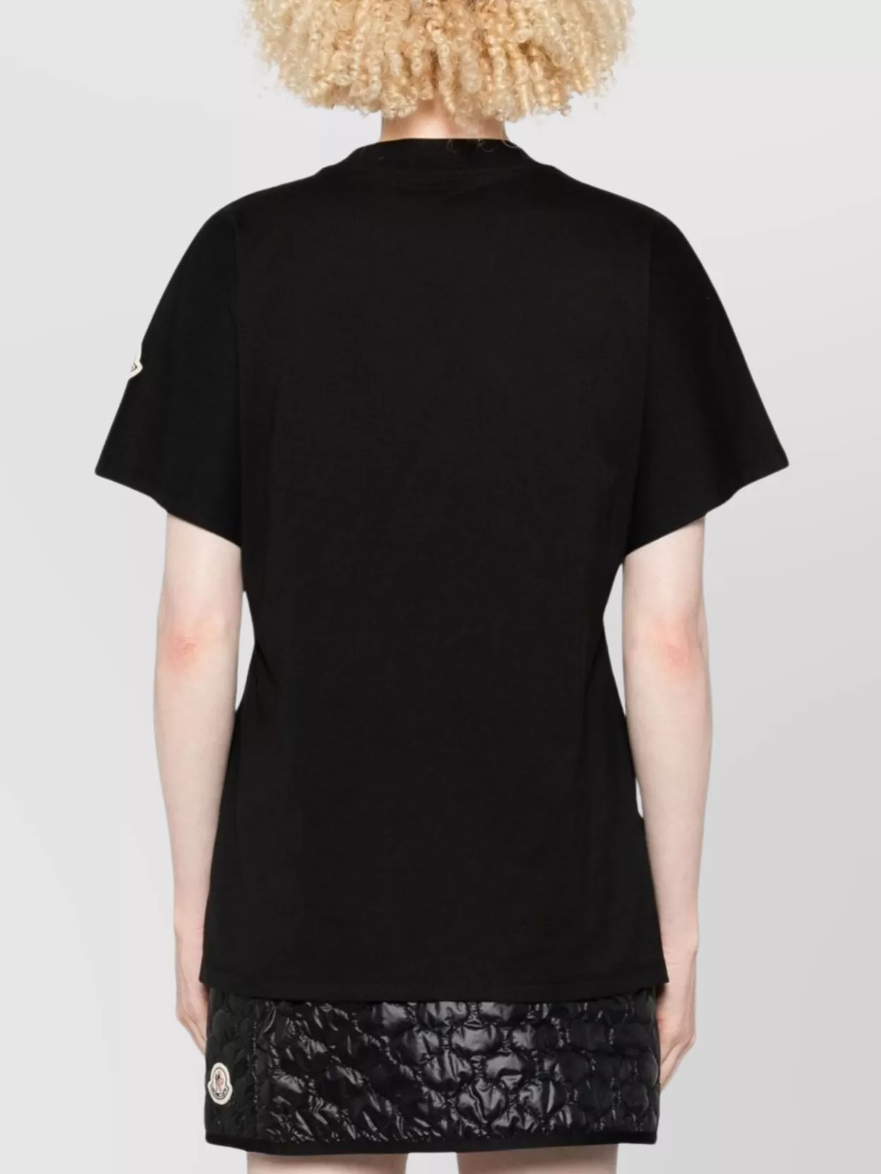 Moncler Teddy Logo Cotton T-shirt In Black