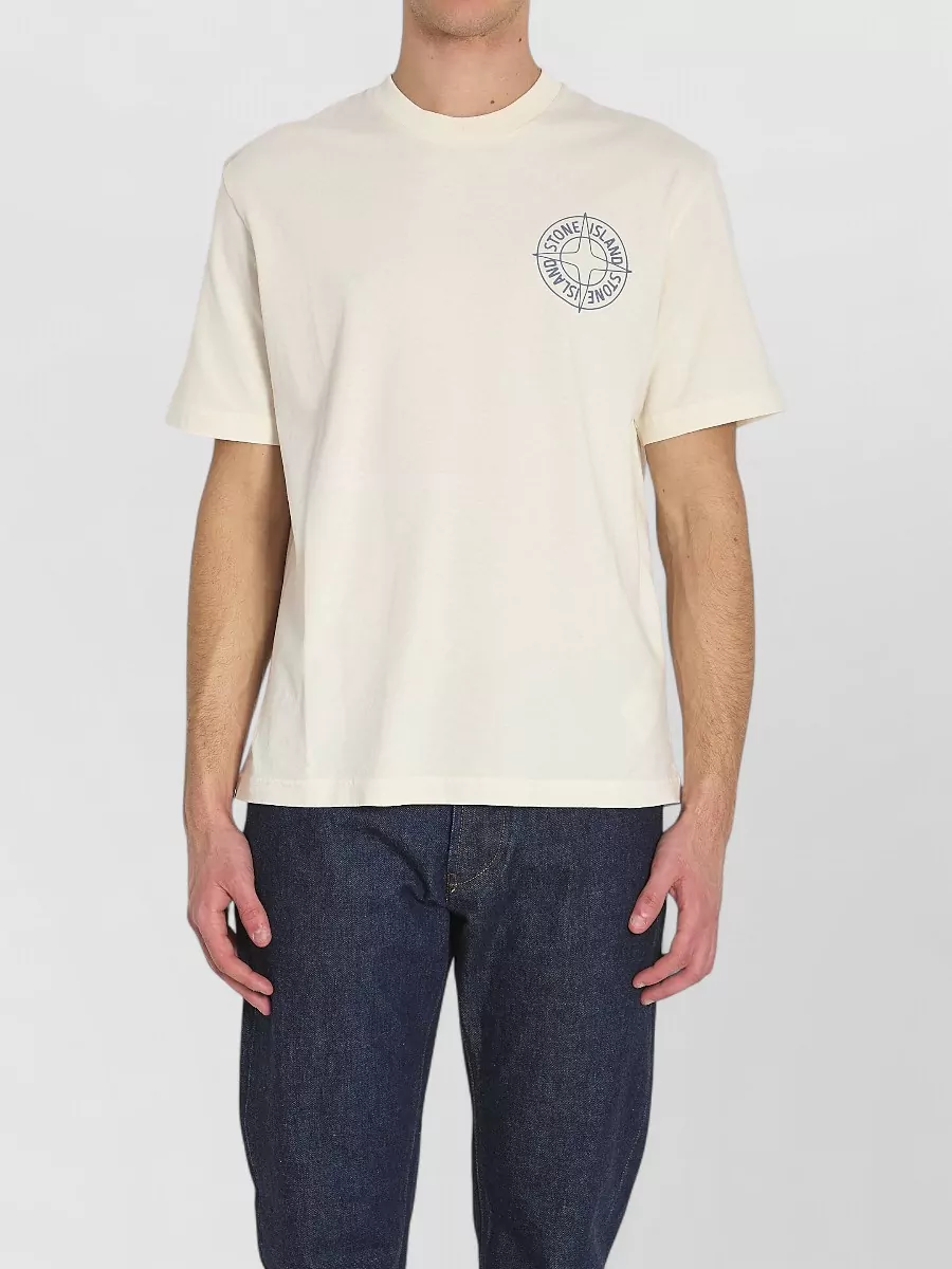 Stone Island Cotton Jersey Logo Print T-Shirt