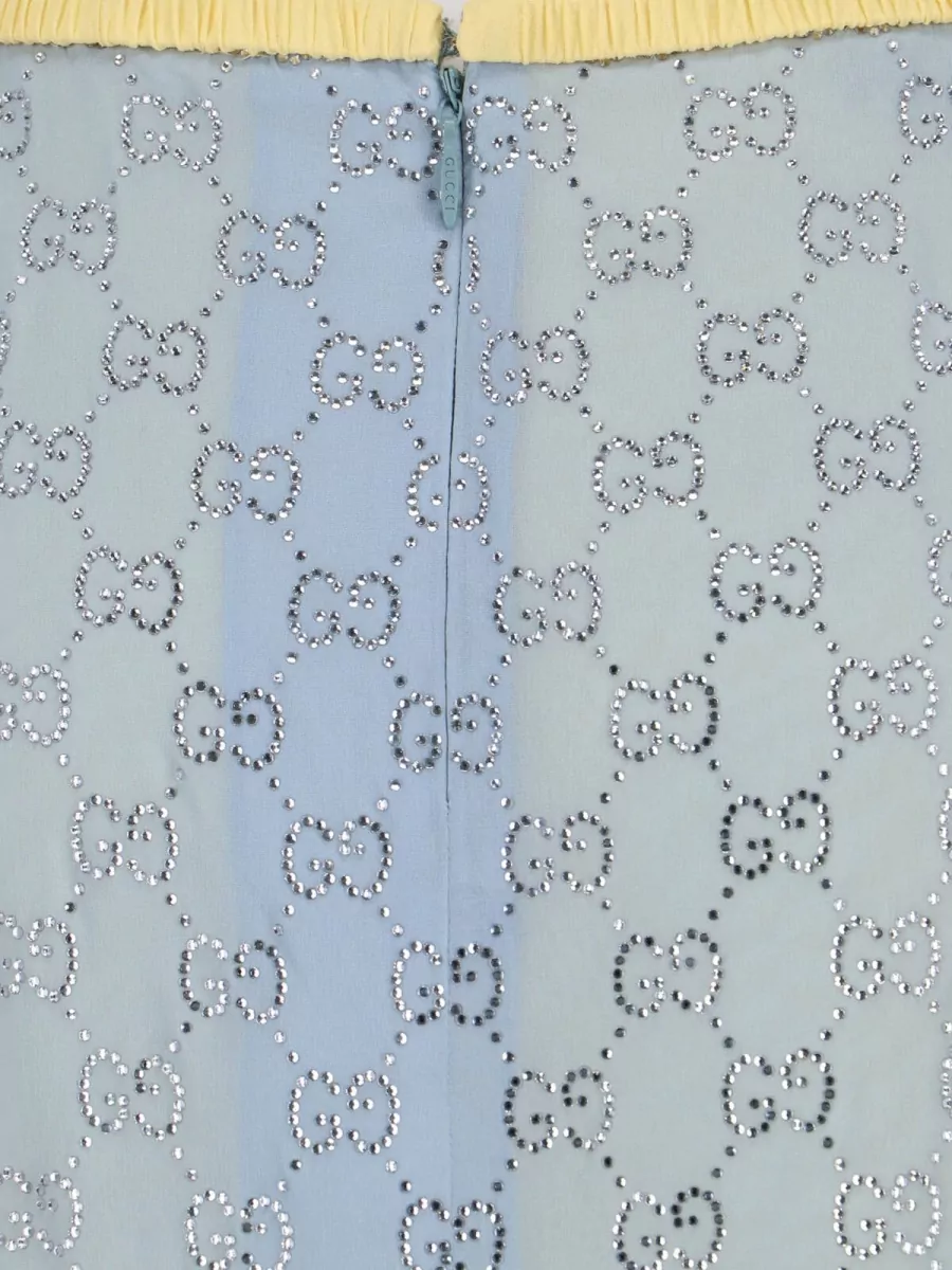 Gucci Silk Crystal Pencil Skirt