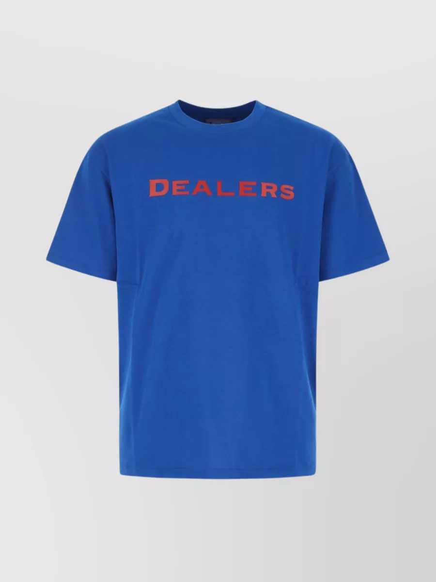 Shop Just Don Contrasting Embroidered Oversize T-shirt In Blue