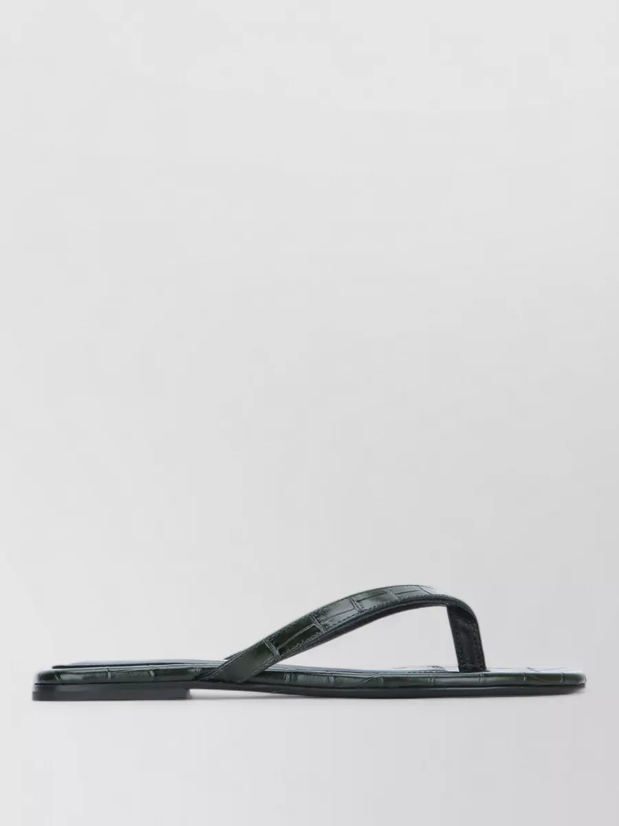 Totême crocodile-effect leather flip flops