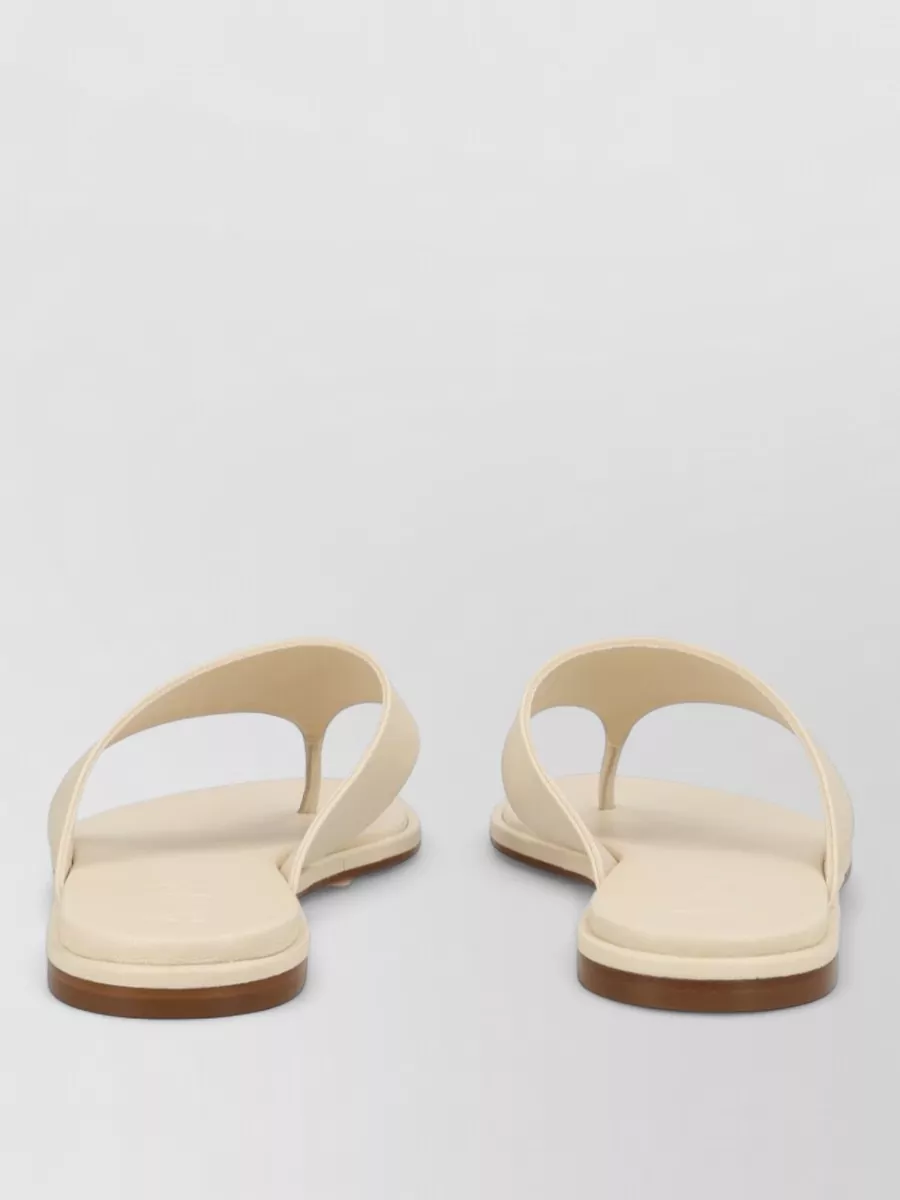 Aeyde Leather Flat Thong Sandal Open Toe In Neutral