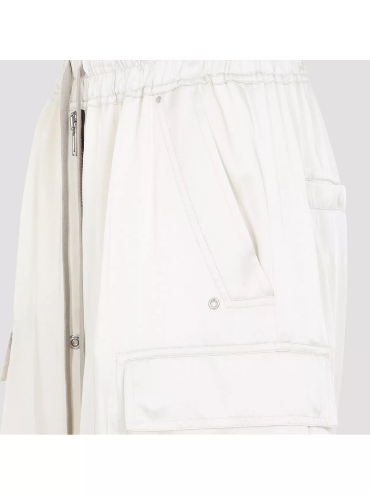 Rick Owens Dinge White Acetate Cargobelas Pants