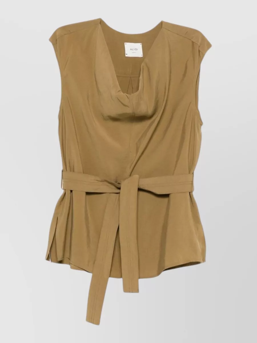 Alysi draped sleeveless blouse
