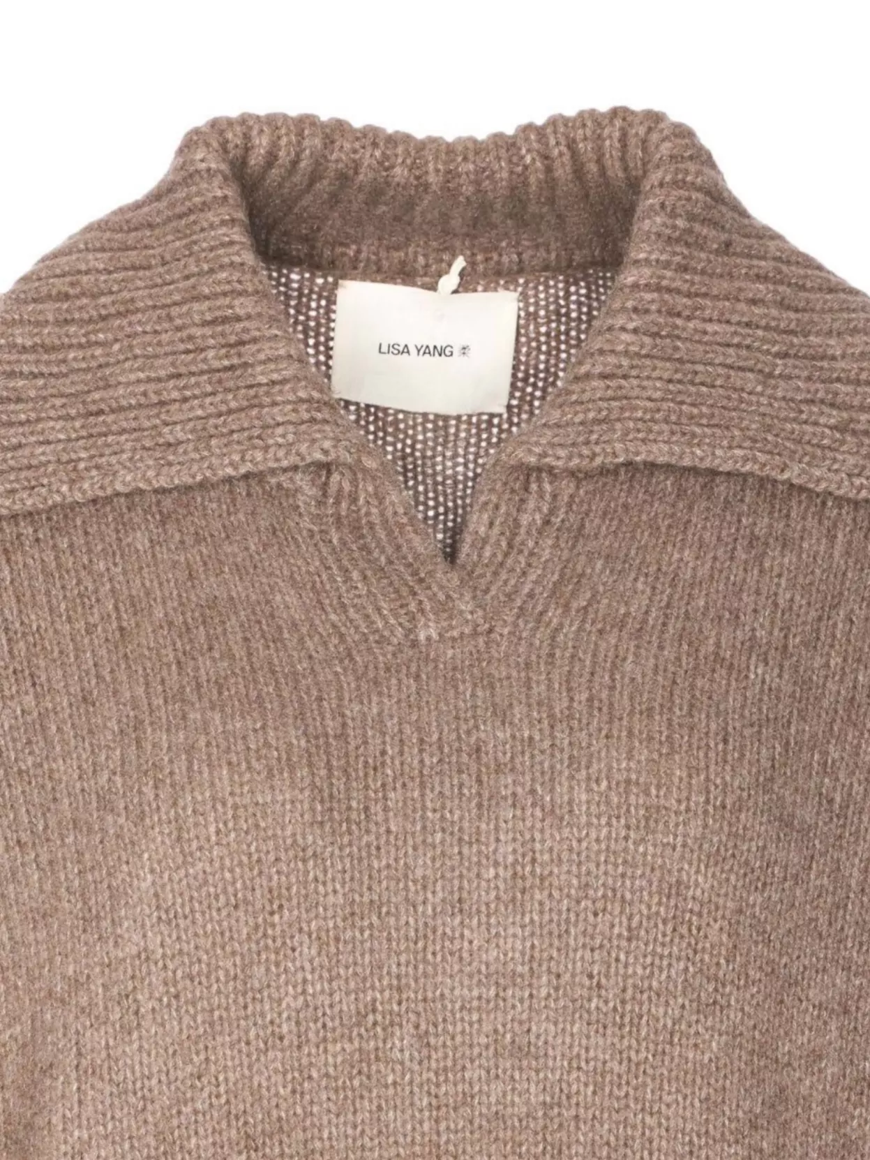 Lisa Yang Knitwear Top With V-Neck And Ribbed Cuffs