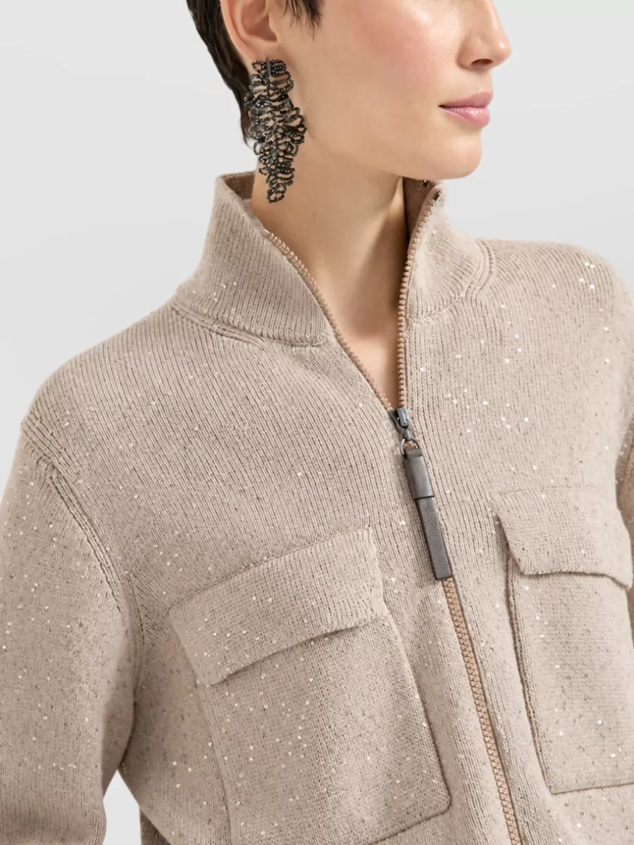 Brunello Cucinelli Long-Sleeve Zip Cardigan