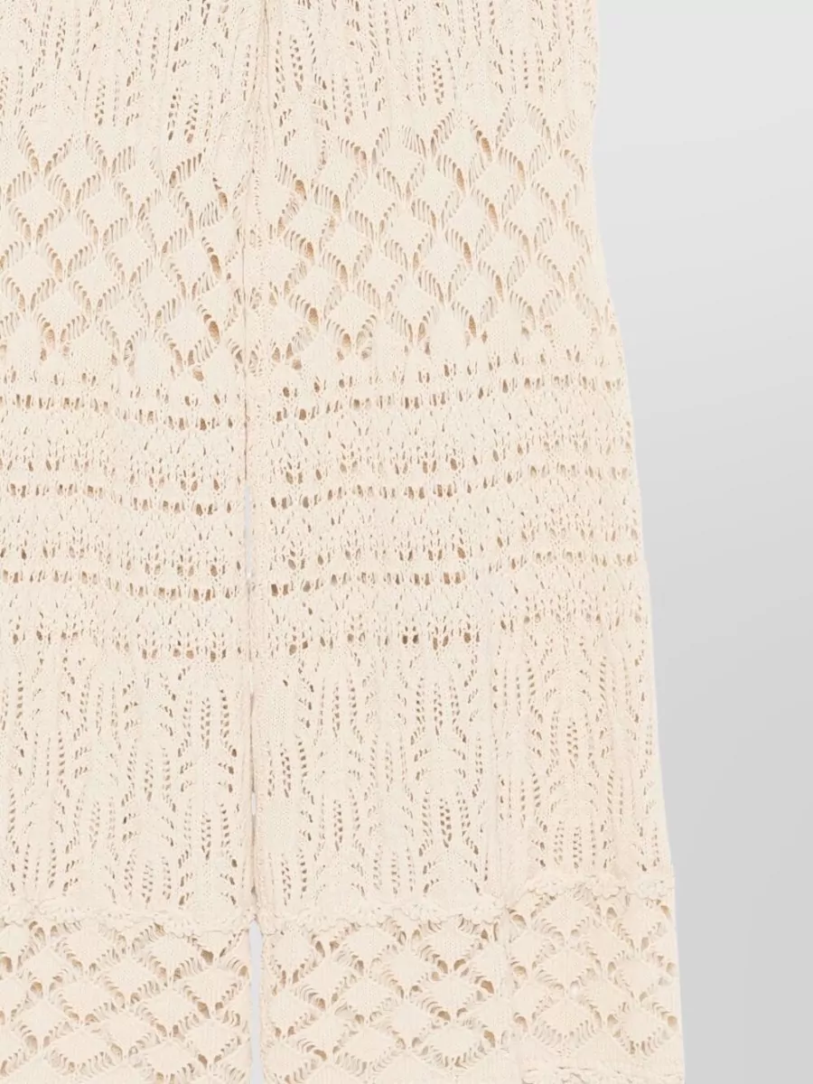 Semicouture Crochet Knit Wide Leg Trousers