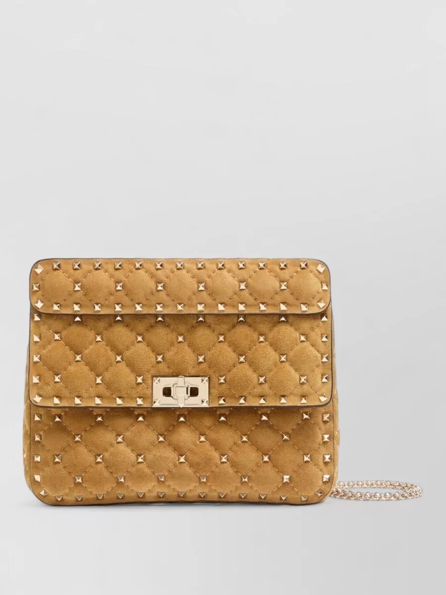 Valentino Garavani Rockstud Spike Medium Leather Quilted Clutch Bag