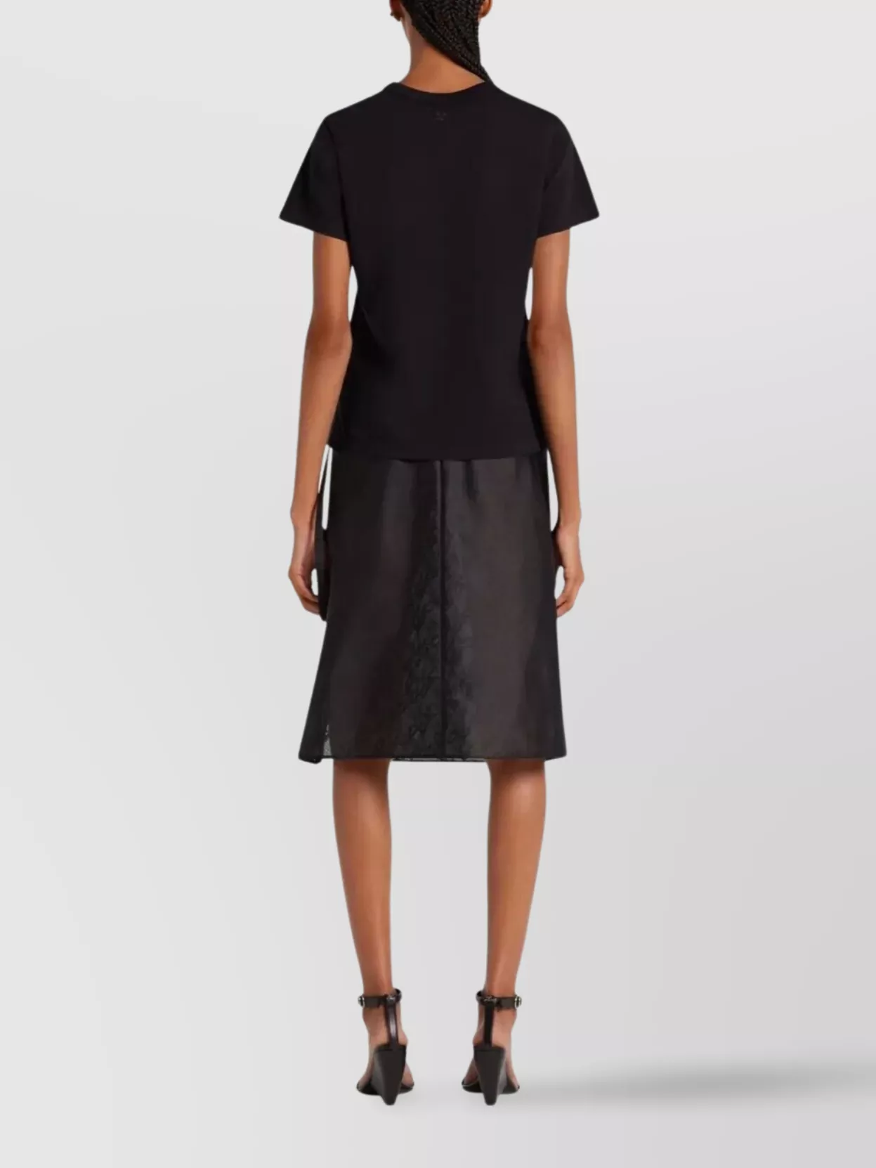 Courrèges Crew Neck Embroidered T-Shirt Straight Hem