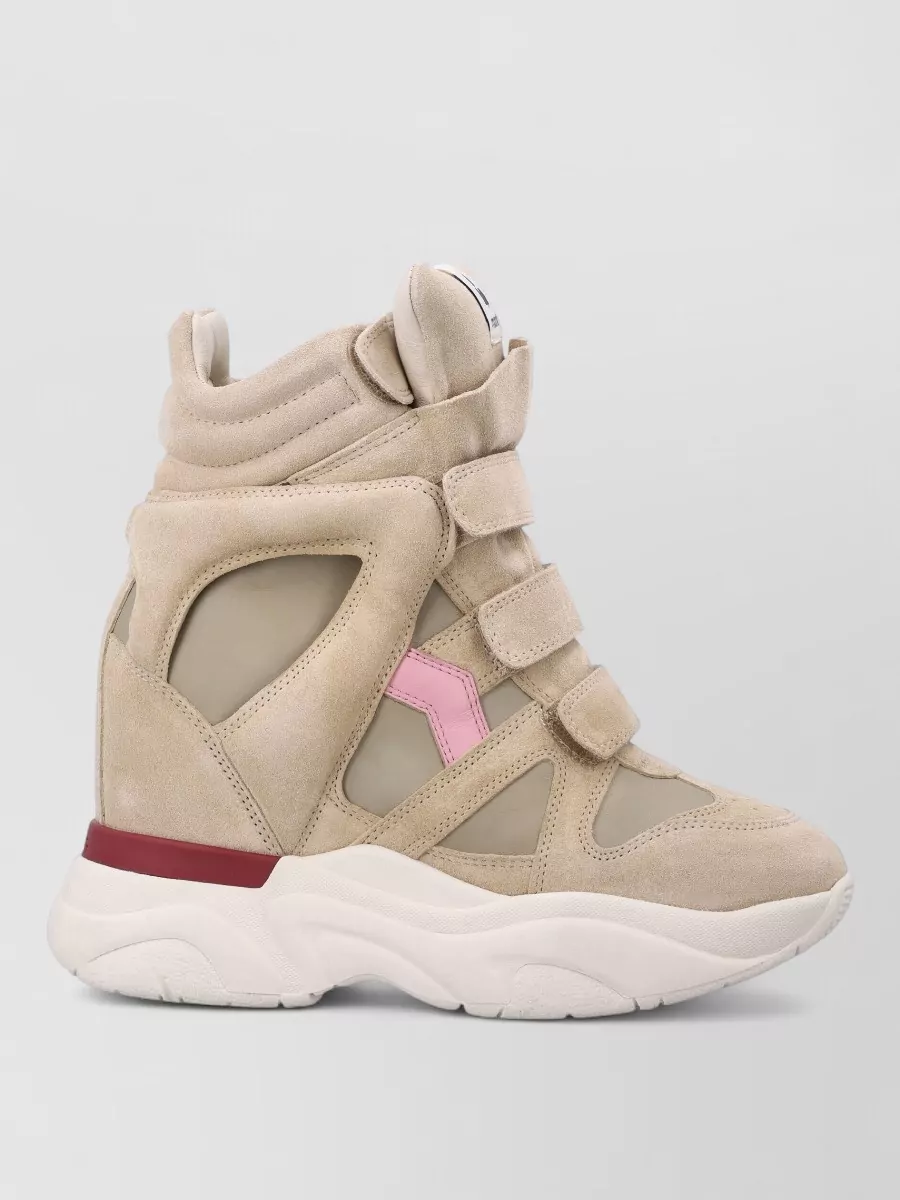Isabel Marant High Top Sneakers Panel Detailing Contrast Sole In Neutral