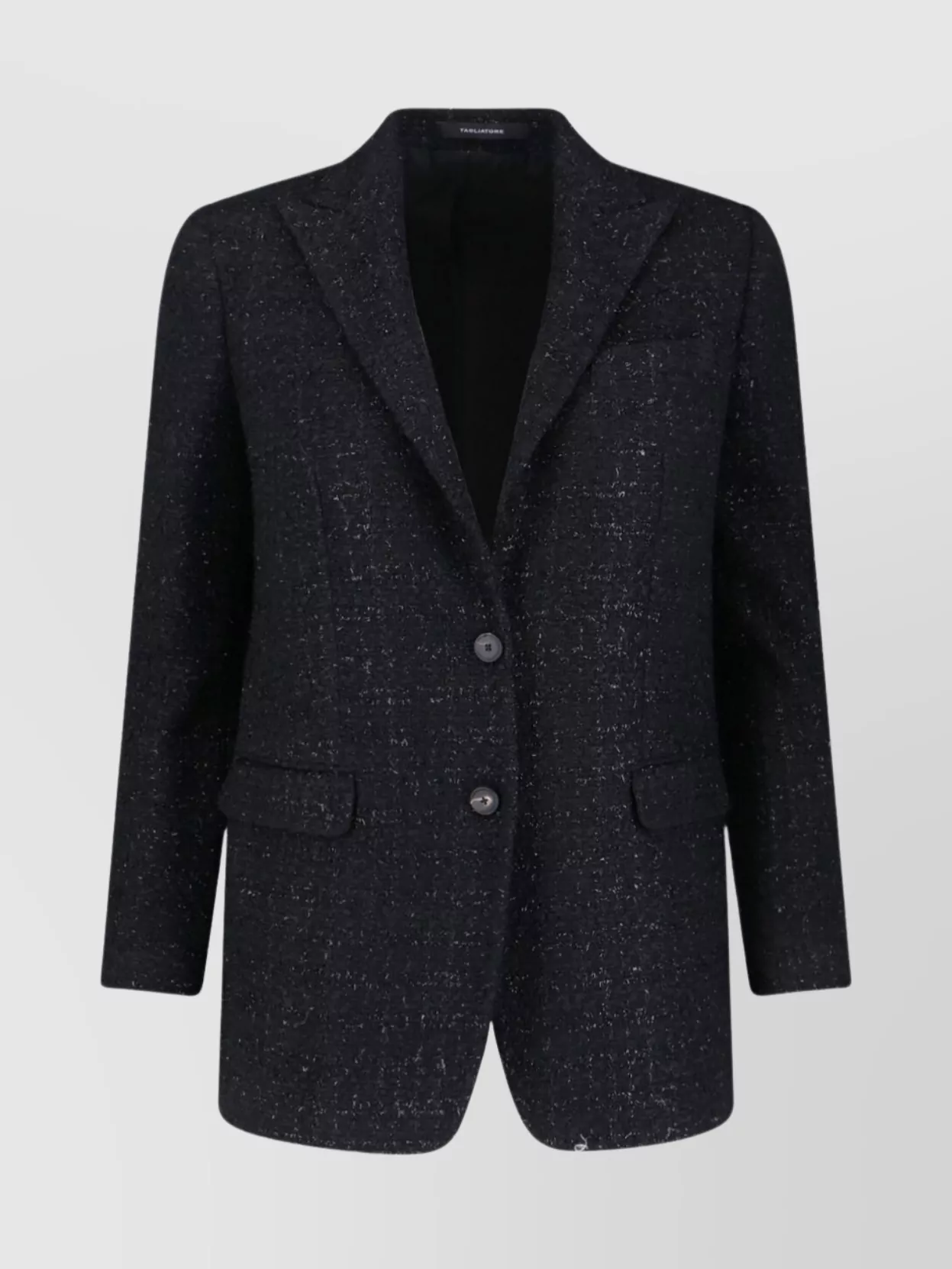 Tagliatore Tailored Black Jacket With Notched Lapel And Textured Fabric In Black