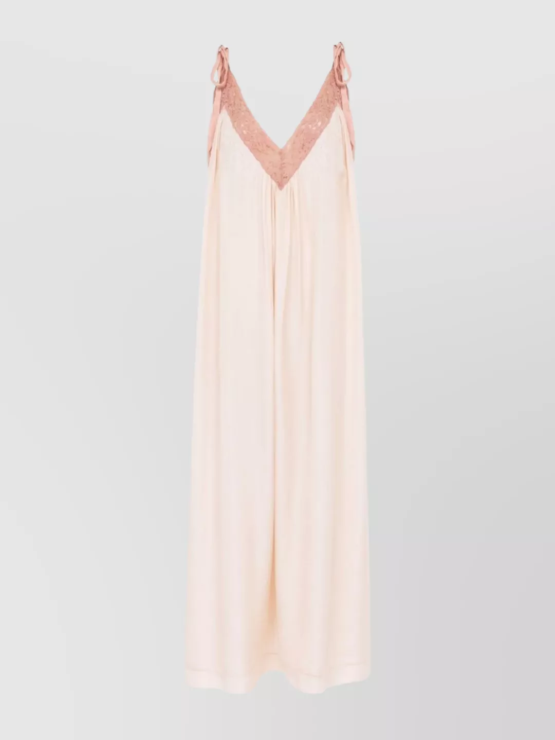 Chloé Silk Lace Floor-length Sleeveless Dress In Pink