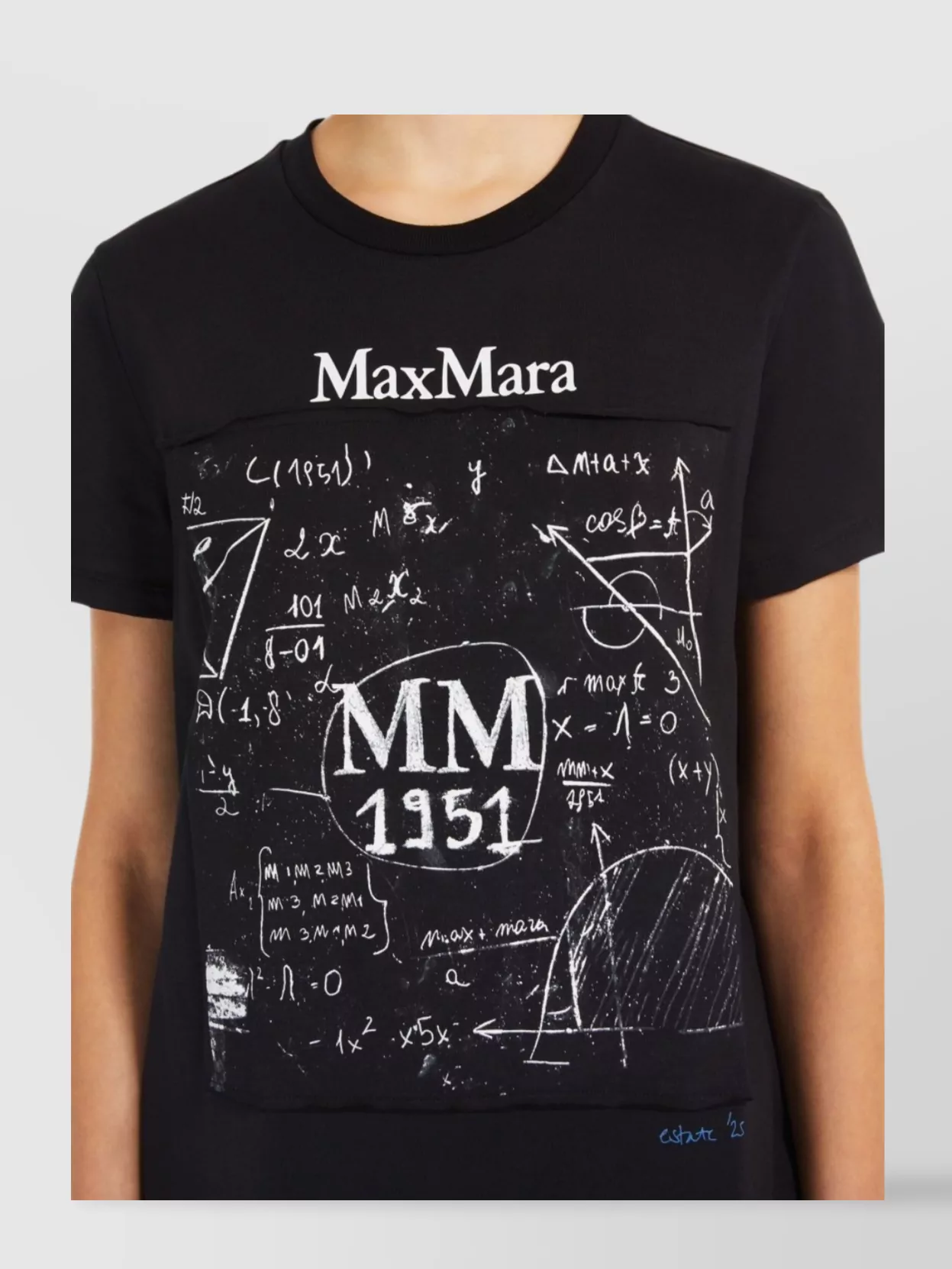 Max Mara Crew Neck Jersey T-shirt With Graphic Print