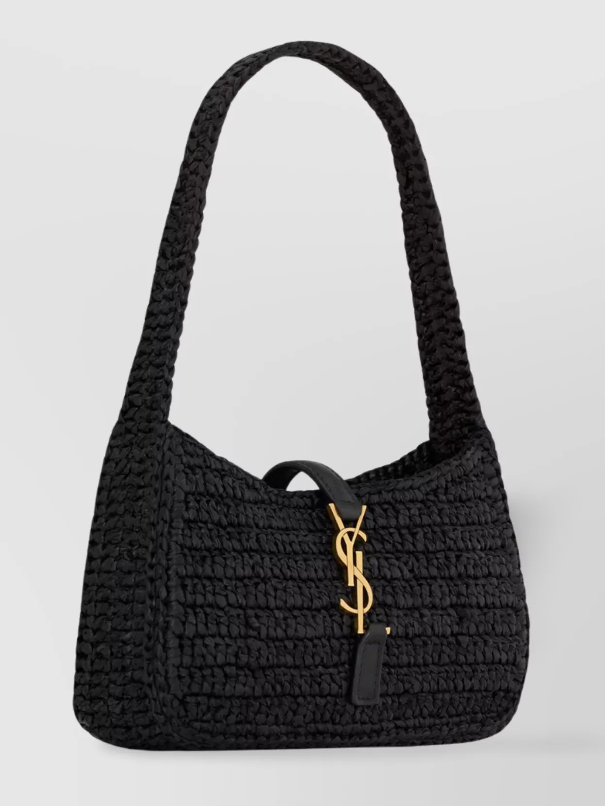 Saint Laurent Mini 5 To 7 In Raffia Shoulder Bag
