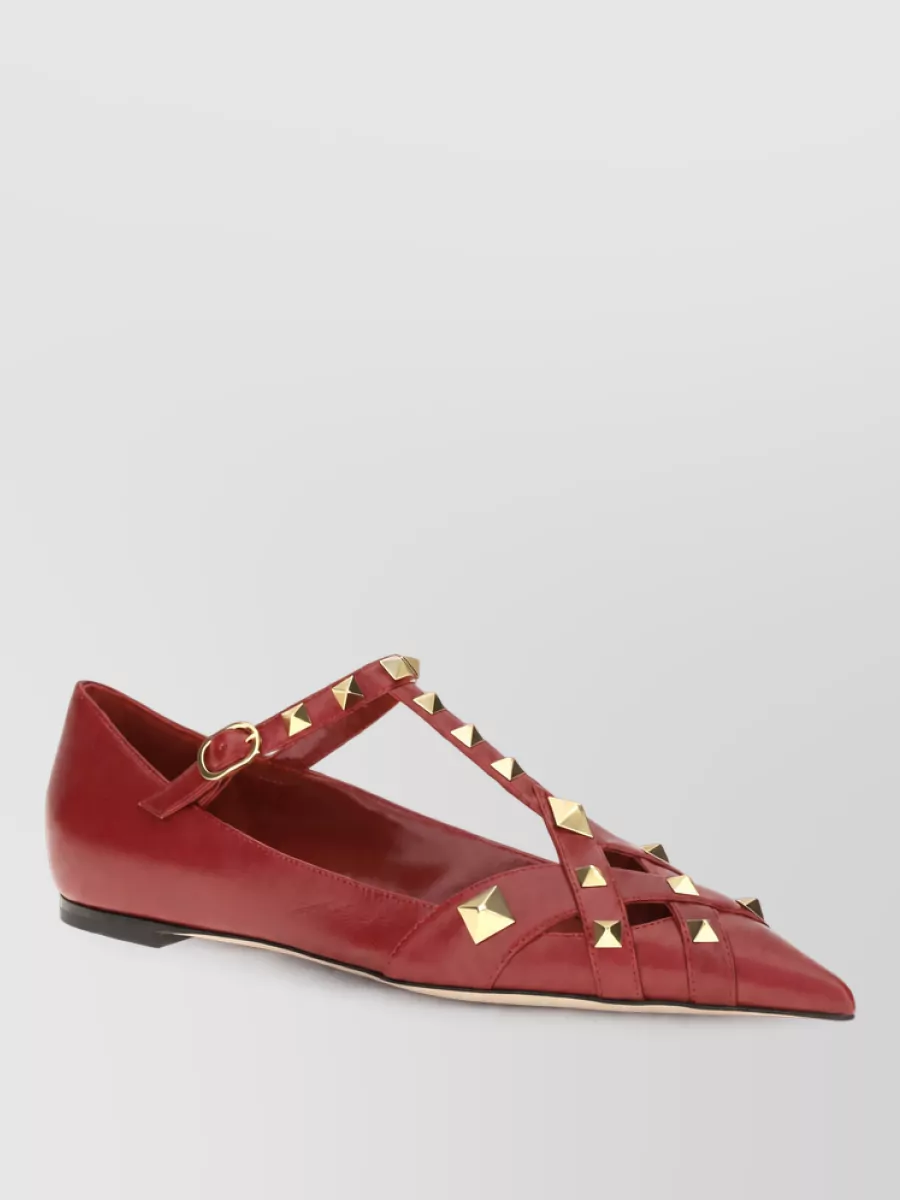 Valentino Garavani leather studded ballerina shoes