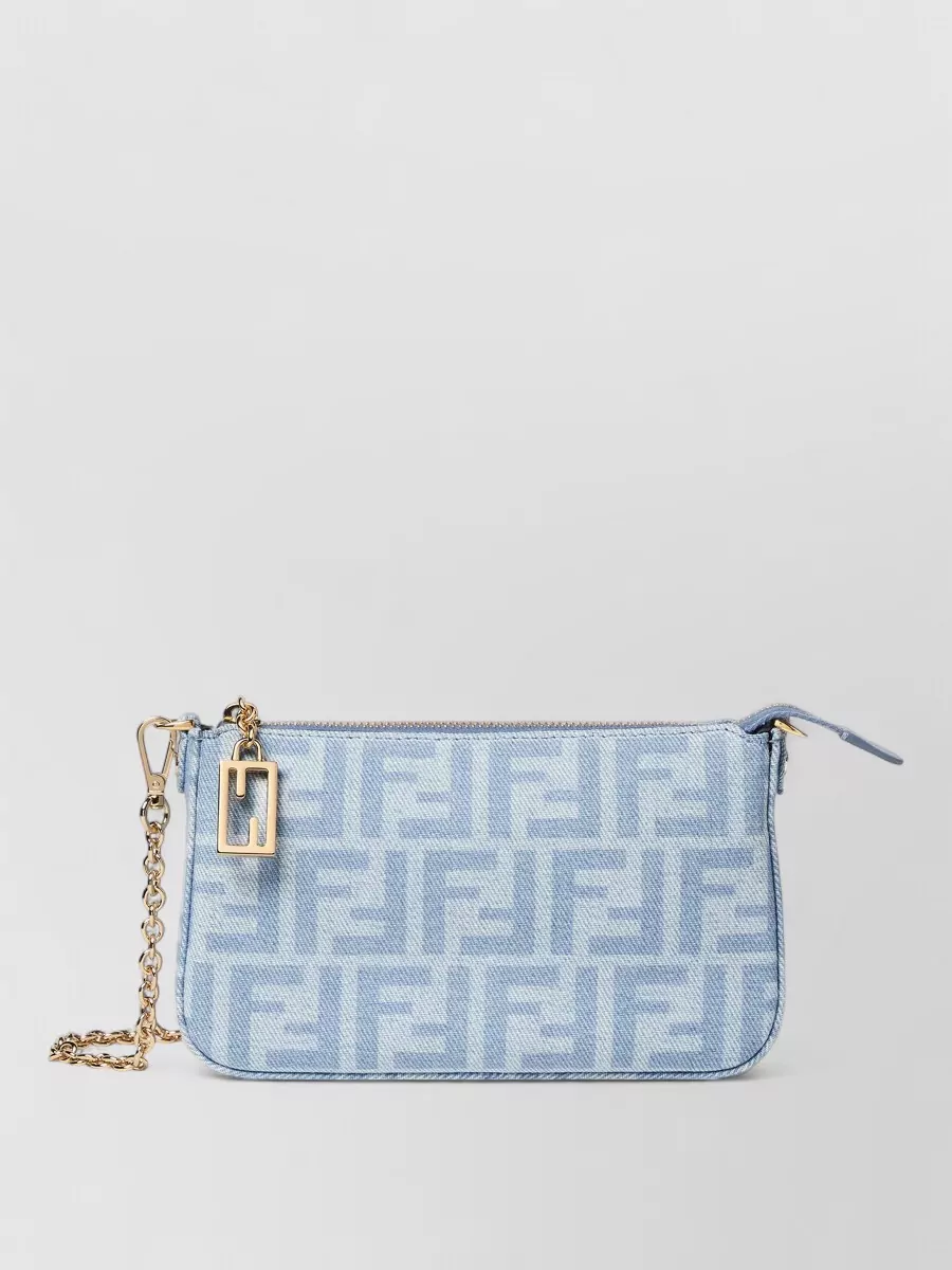 Fendi Baguette Denim Clutch Bag