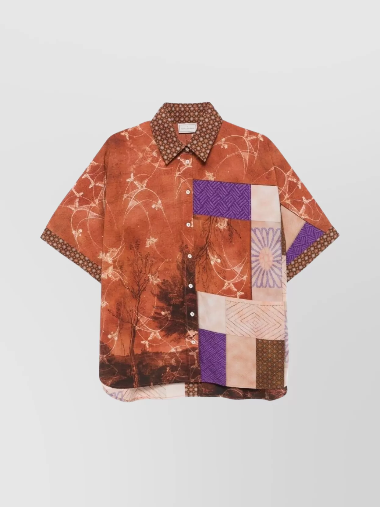 Pierre Louise Mascia Contemporary Short Sleeve Graphic Shirt In Orange