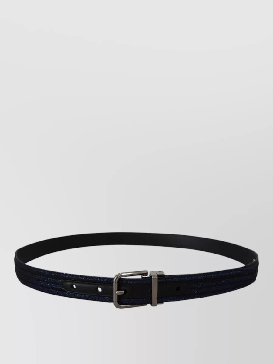 Dolce&Gabbana Leather Jacquard Stripe Belt